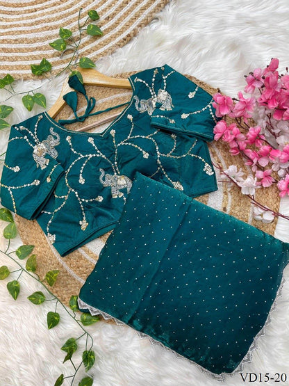 Fendy Sartin Silk Jharkhand Work Saree