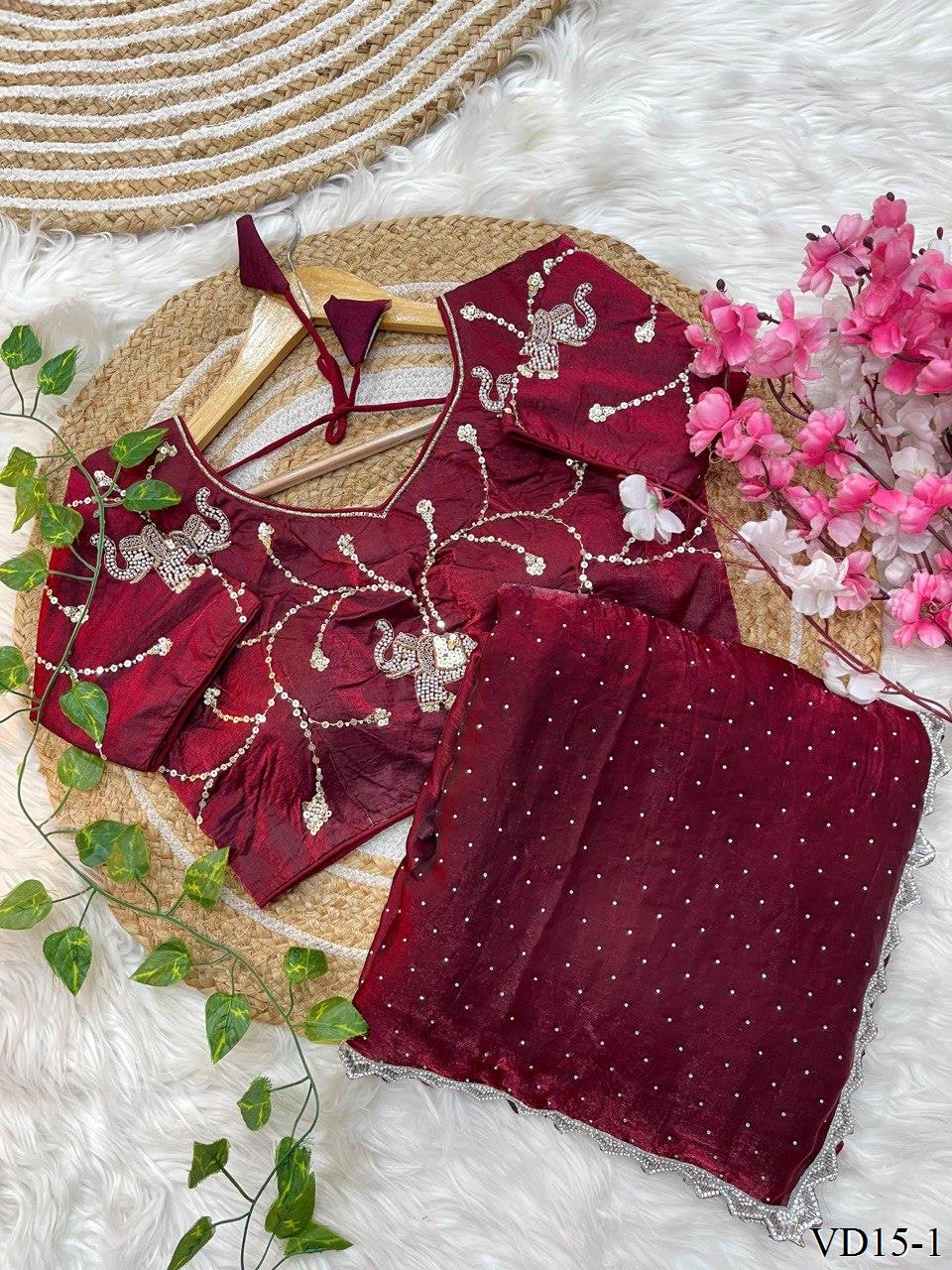 Fendy Sartin Silk Jharkhand Work Saree