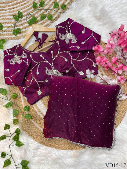 Fendy Sartin Silk Jharkhand Work Saree