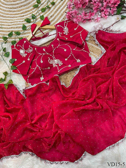 Fendy Sartin Silk Jharkhand Work Saree