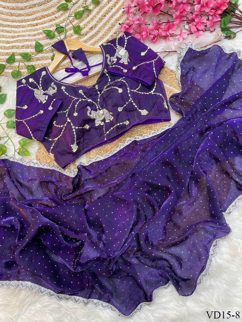 Fendy Sartin Silk Jharkhand Work Saree