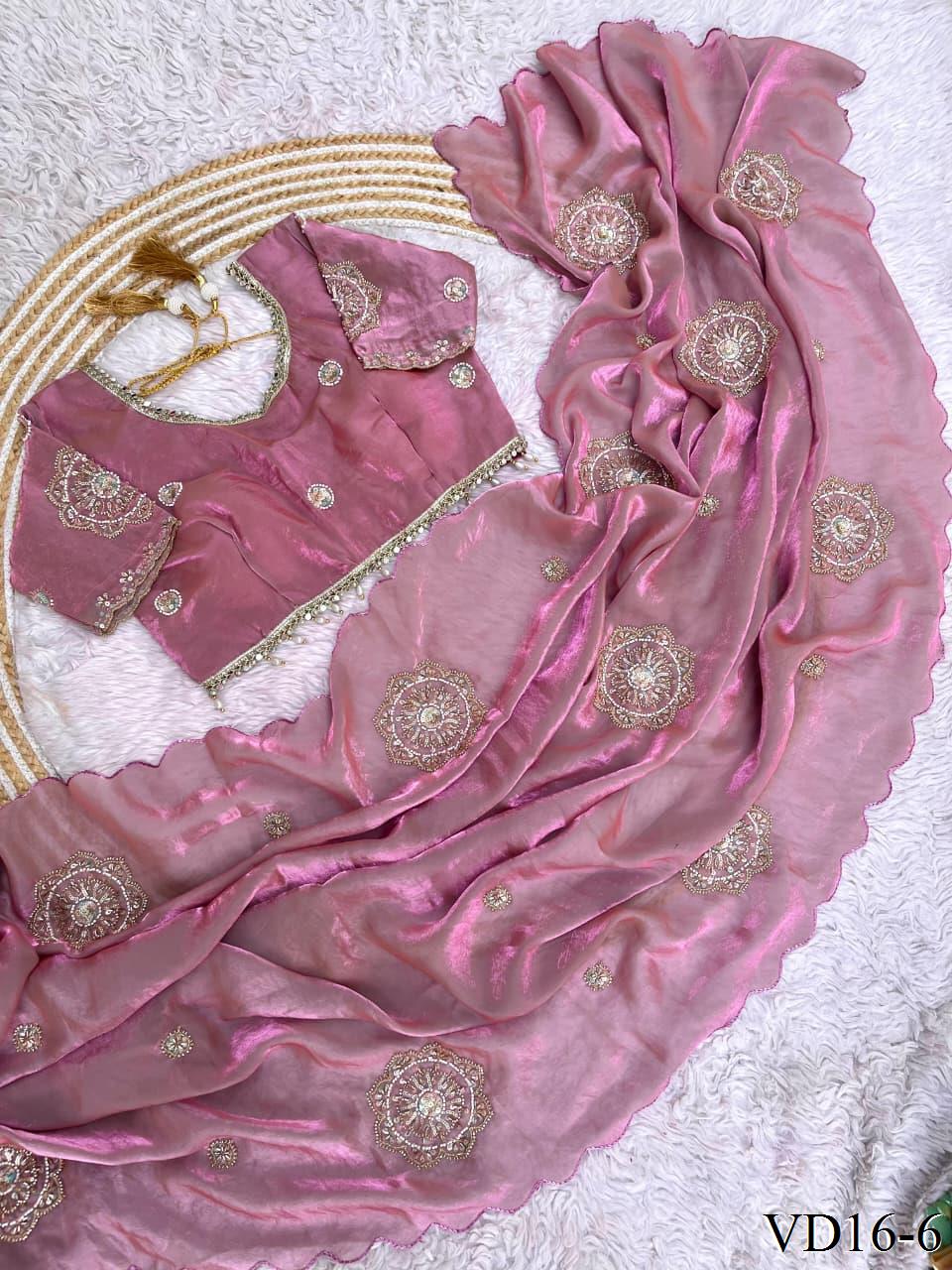 Rich Look Space Silk With Amazing Embroidery Work Saree