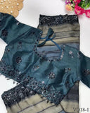 Pure Soft Georgette Pending Weaving Work Saree