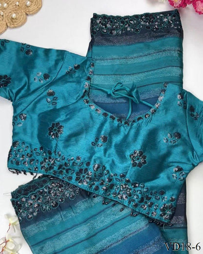 Pure Soft Georgette Pending Weaving Work Saree