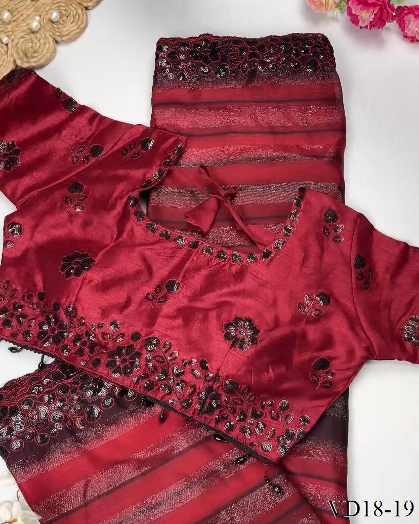 Pure Soft Georgette Pending Weaving Work Saree