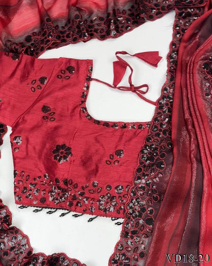 Pure Soft Georgette Pending Weaving Work Saree