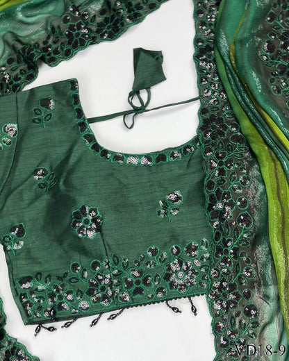 Pure Soft Georgette Pending Weaving Work Saree