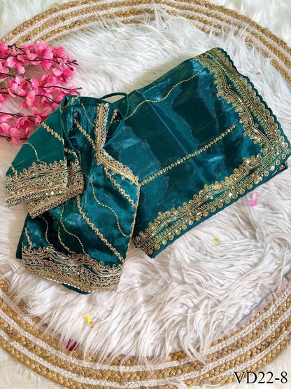 Pure Soft Zimmy Choo Embroidery Sequience Work Saree