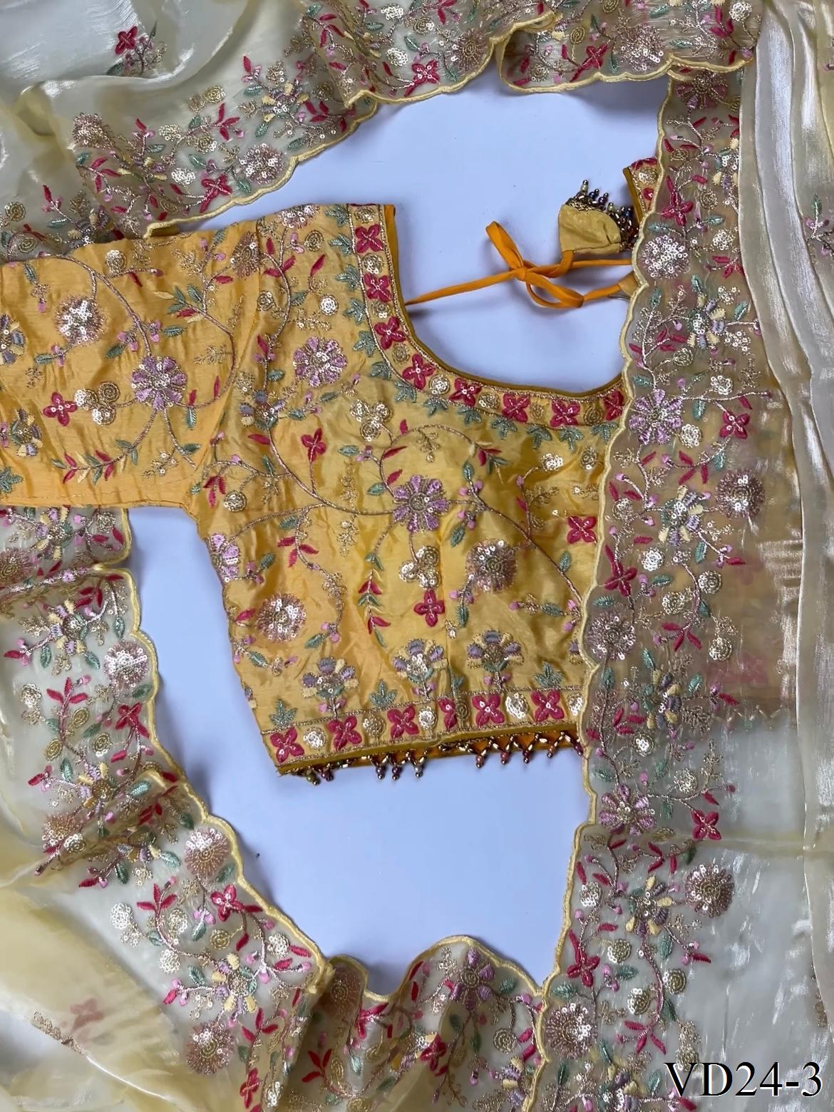 Very Soft Elegent Rich Look with Fancy Embroidery Work Saree