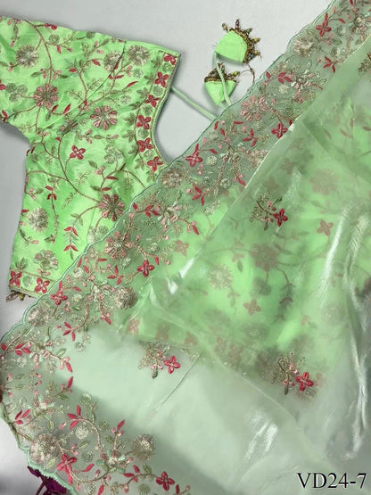 Very Soft Elegent Rich Look with Fancy Embroidery Work Saree