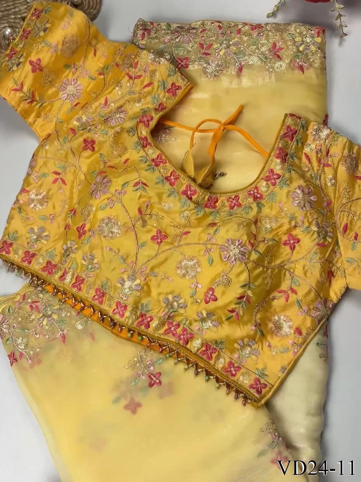 Very Soft Elegent Rich Look with Fancy Embroidery Work Saree