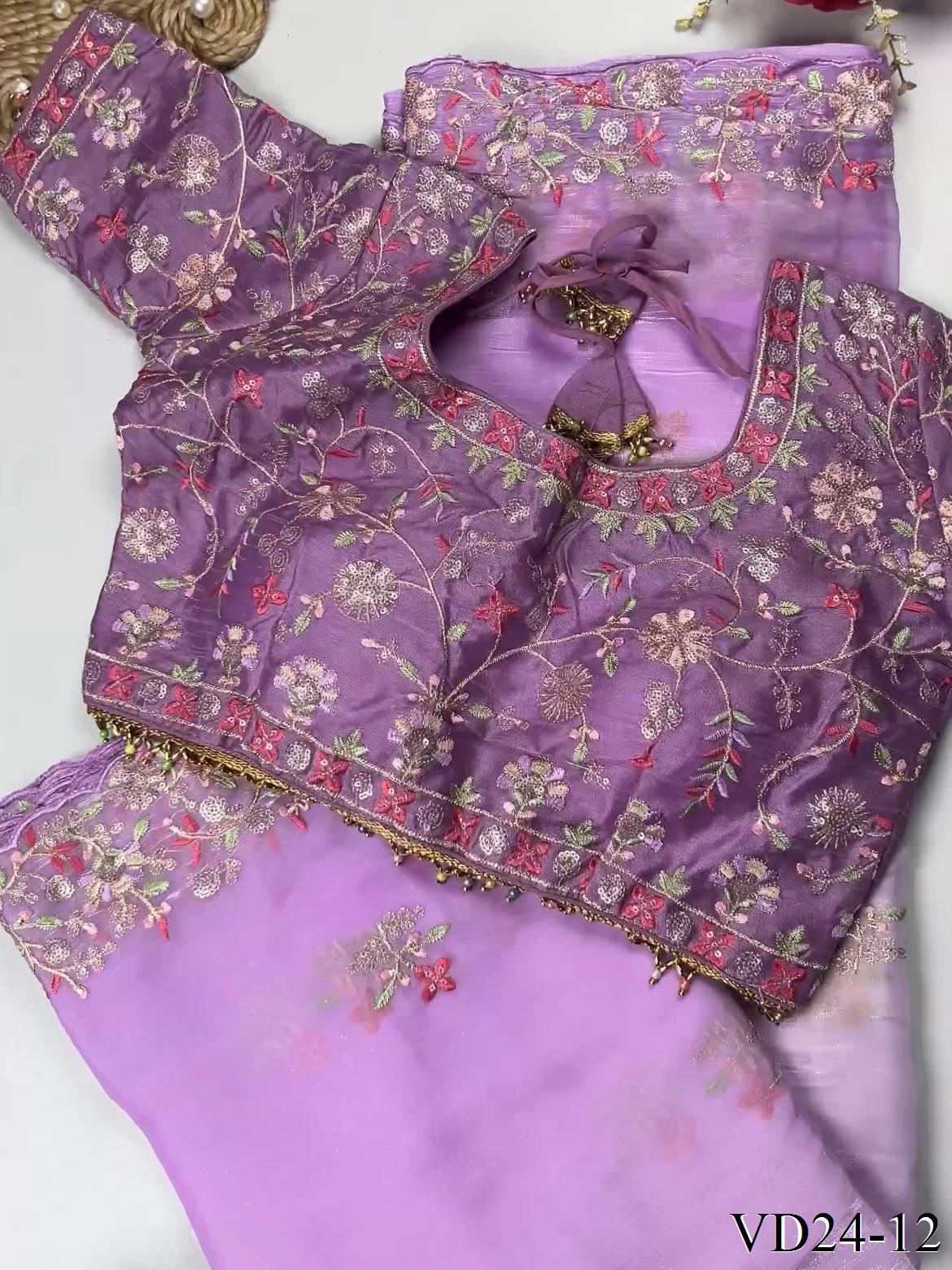 Very Soft Elegent Rich Look with Fancy Embroidery Work Saree