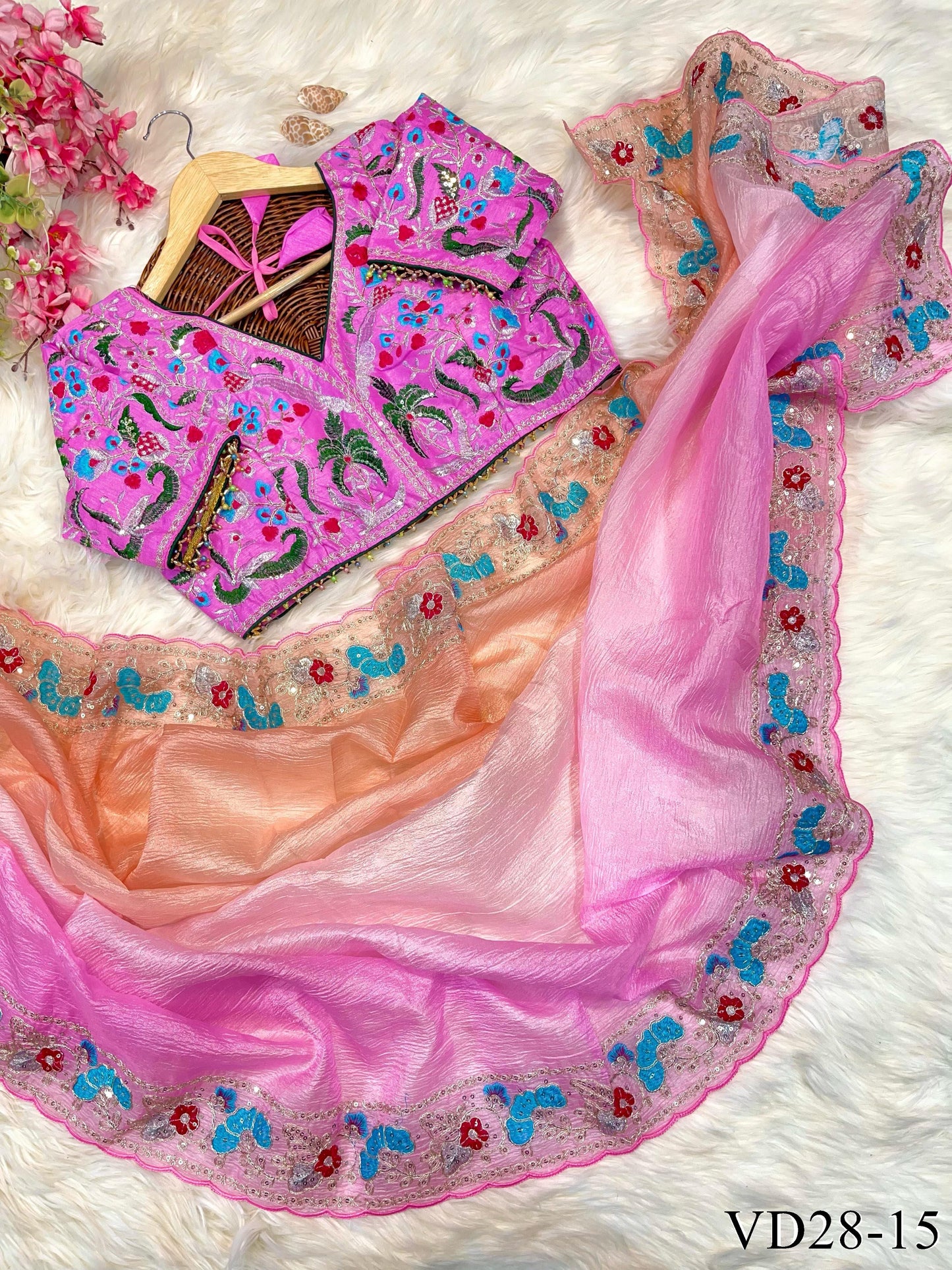 Pure Soft Candy Crush With Coding Sequience Work Saree