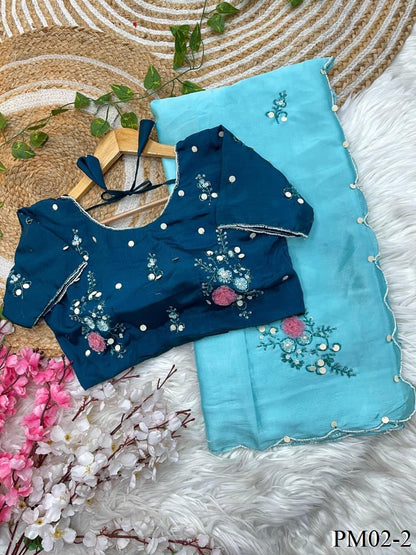Very Soft And Beautifull Hand Work Saree