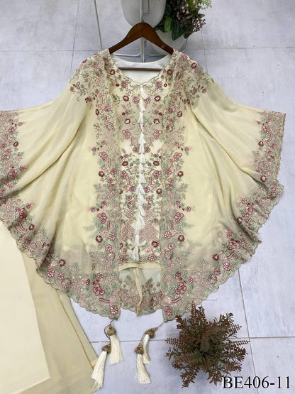 Beautifull Faux Georgette Sequience Embroidery Work Top Plazzo