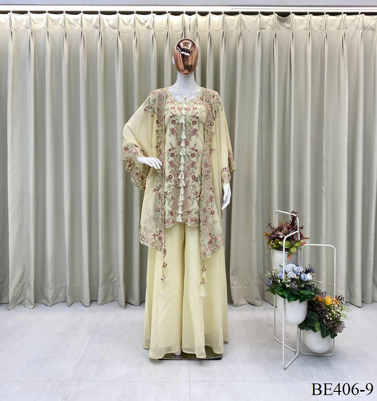 Beautifull Faux Georgette Sequience Embroidery Work Top Plazzo