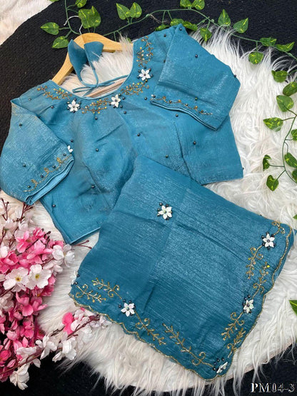 Beautifull Elegent Rich Look With Hand Khatli Work Saree