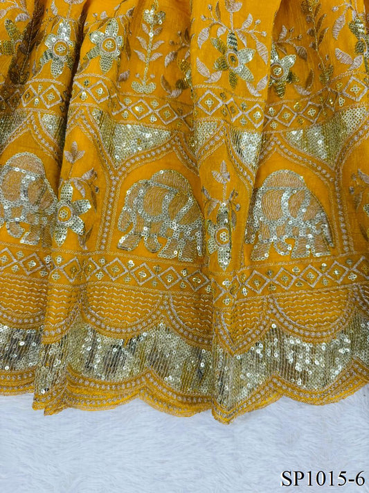 Beautifull Crunchy Silk With Designer Embroidery Work Gown