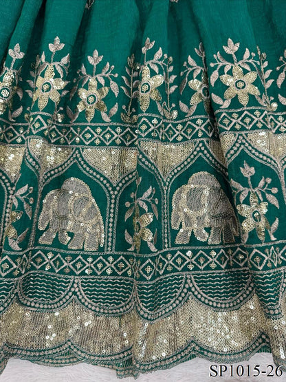 Beautifull Crunchy Silk With Designer Embroidery Work Gown