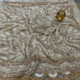 Beautifull Space Silk With Sequience And Cutdana Work Saree