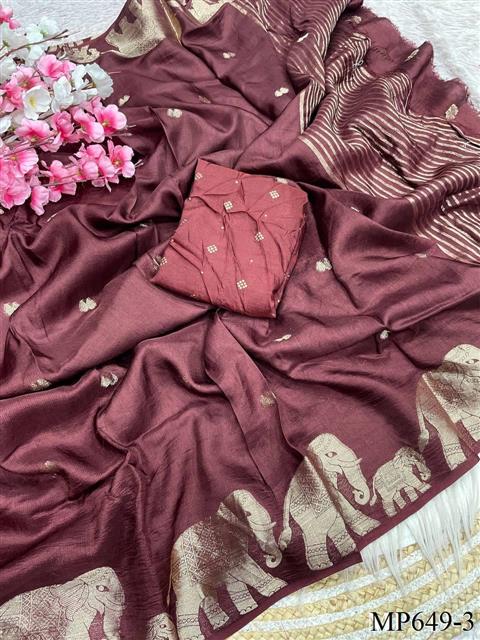 Beautifull Soft Khadi Silk With Beautifull Zari Work Saree