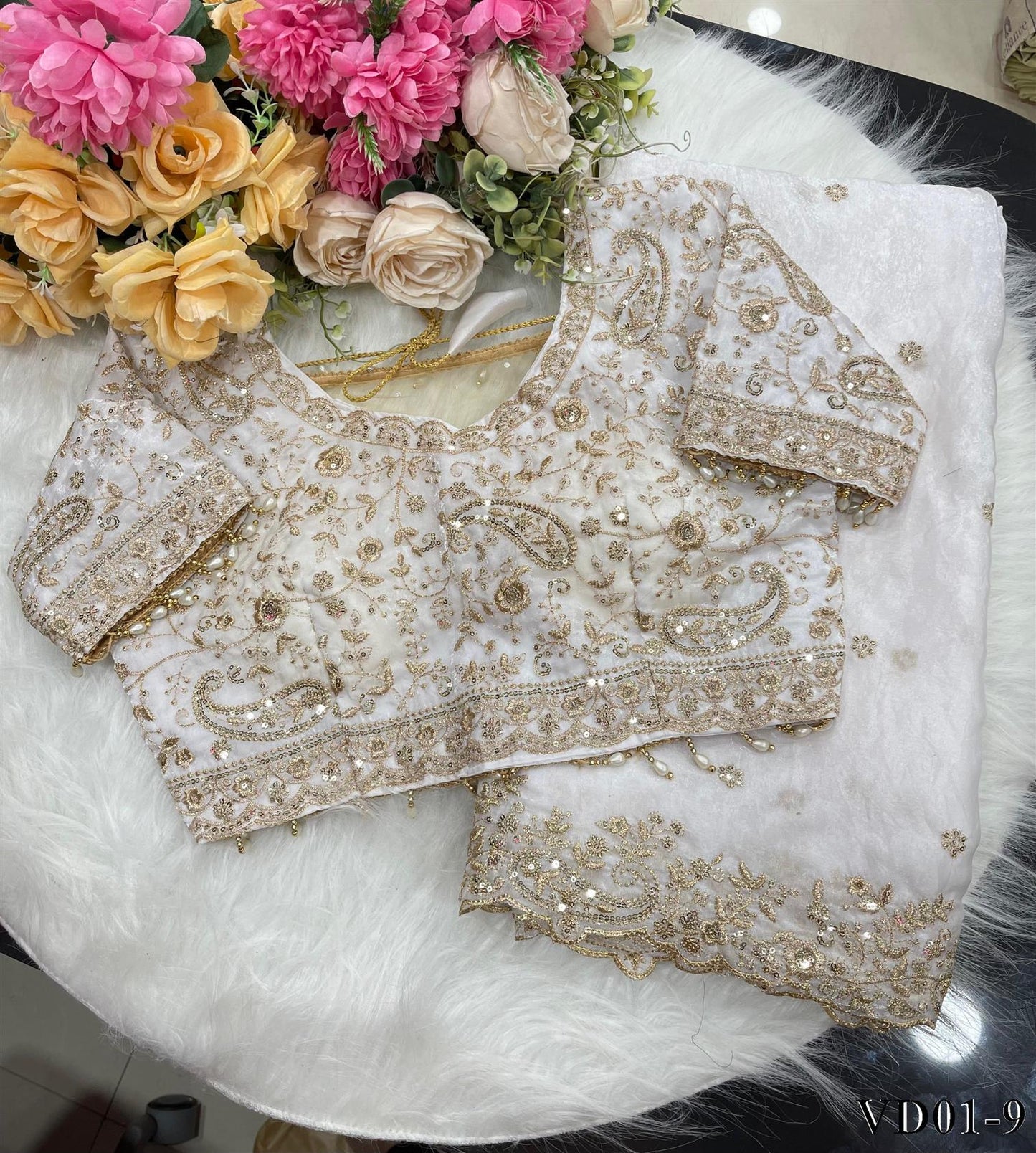 Pure Soft Fendy Silk With Embroidery Work Saree