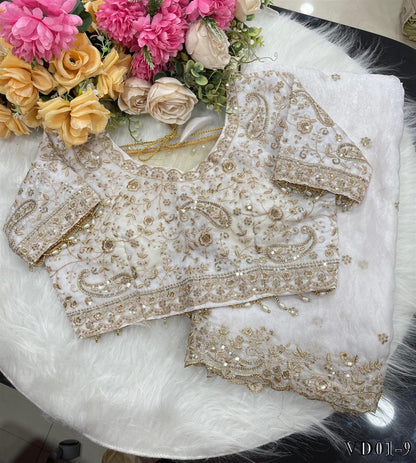 Pure Soft Fendy Silk With Embroidery Work Saree