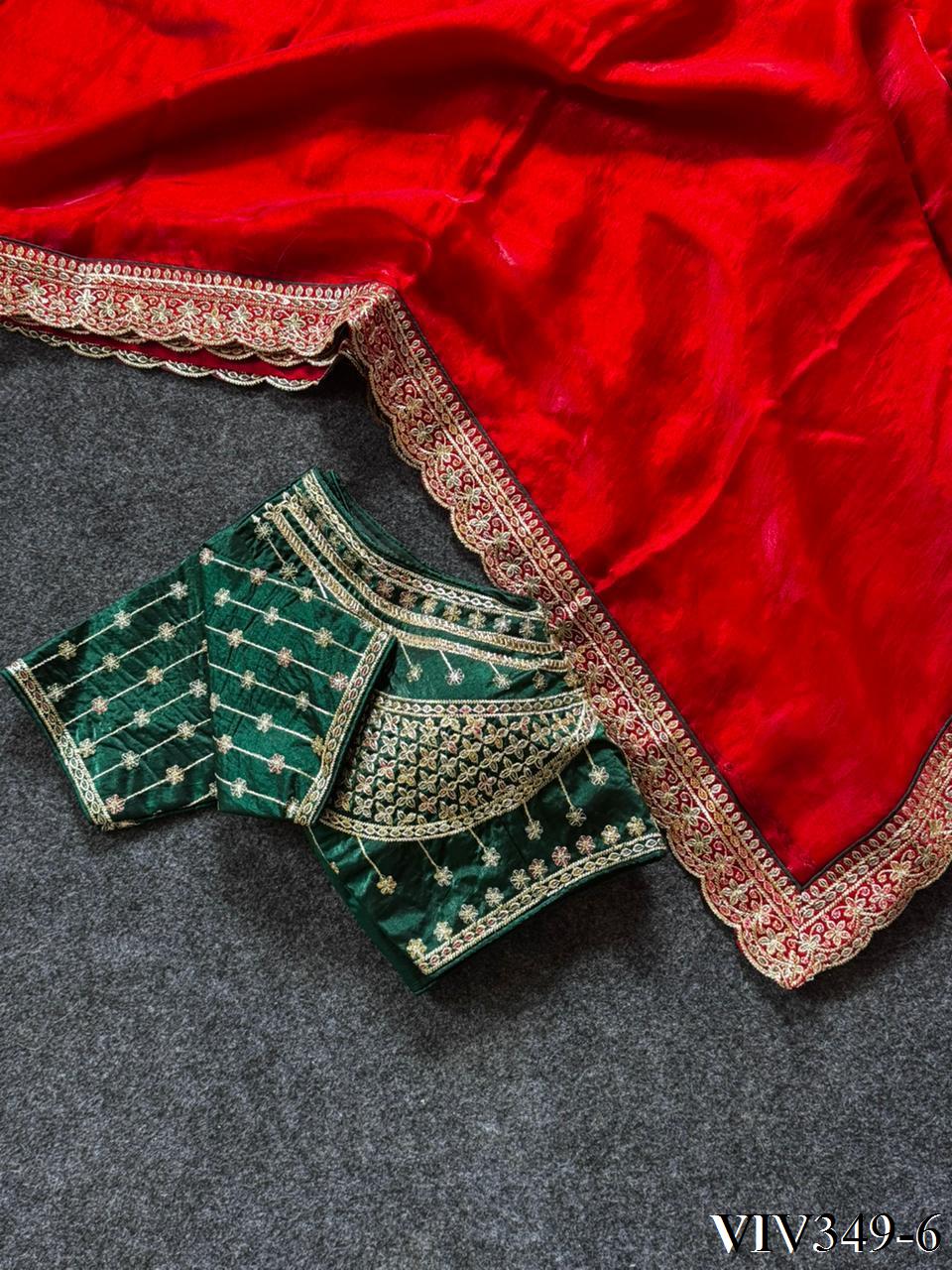 Beautiful Fandy Sartin With Border Embroidery Work Saree