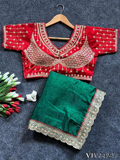 Beautiful Fandy Sartin With Border Embroidery Work Saree