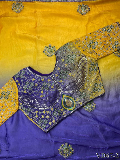Beautifull Elegent Rich Look With Coding Embroidery Work Saree
