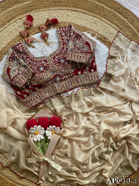 Beautiful Soft Rangoli Silk With Sequins Jari & thread Embroidery Work Saree