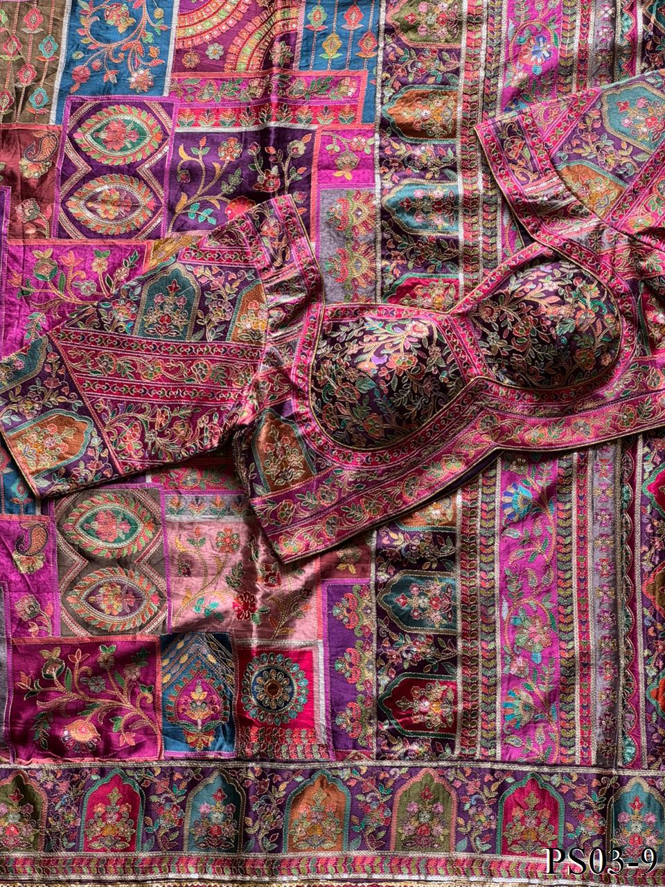 Most Viral Crepe Fabric With Printed Pattern Sequience Work Saree