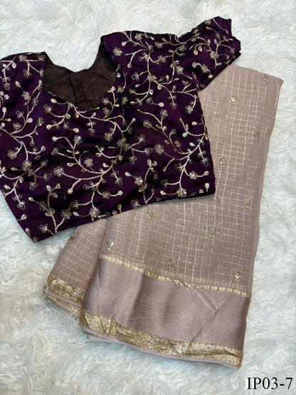 Beautiful Elegant Look Sequence Work Pure Viscose Georgette Saree