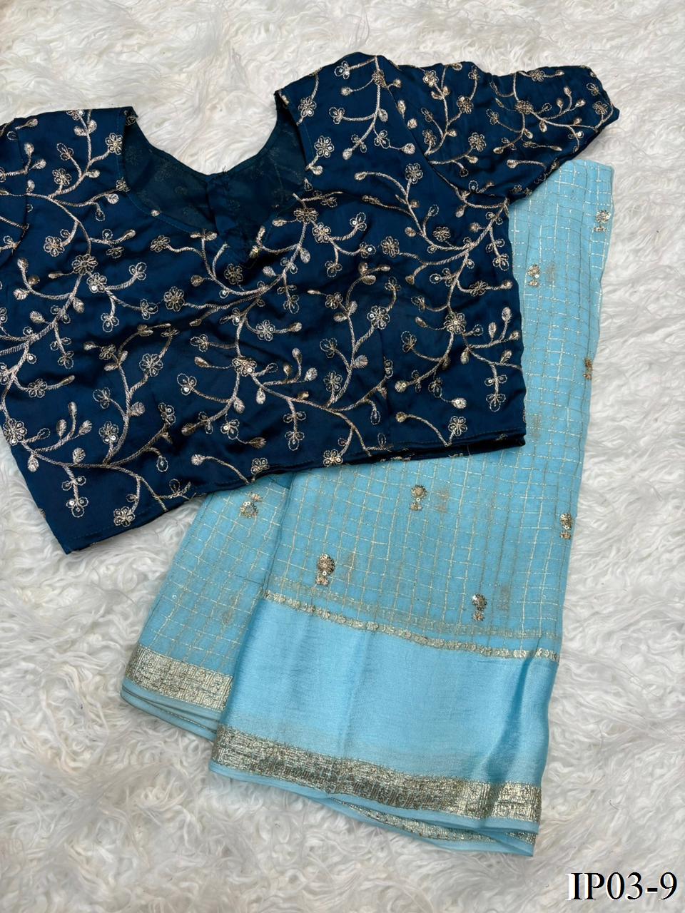Beautiful Elegant Look Sequence Work Pure Viscose Georgette Saree