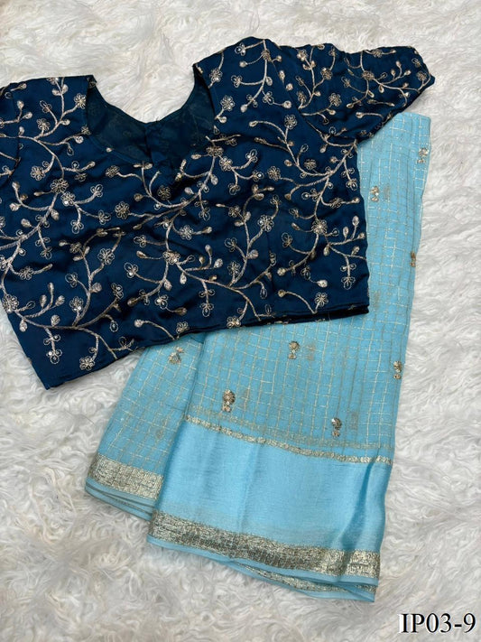 Beautiful Elegant Look Sequence Work Pure Viscose Georgette Saree