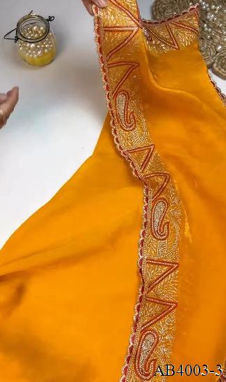 Beautifull Premium Soft Fendy Silk With Embroidery Work Saree