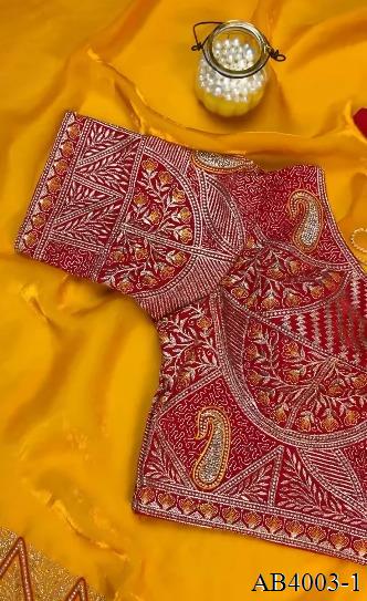 Beautifull Premium Soft Fendy Silk With Embroidery Work Saree