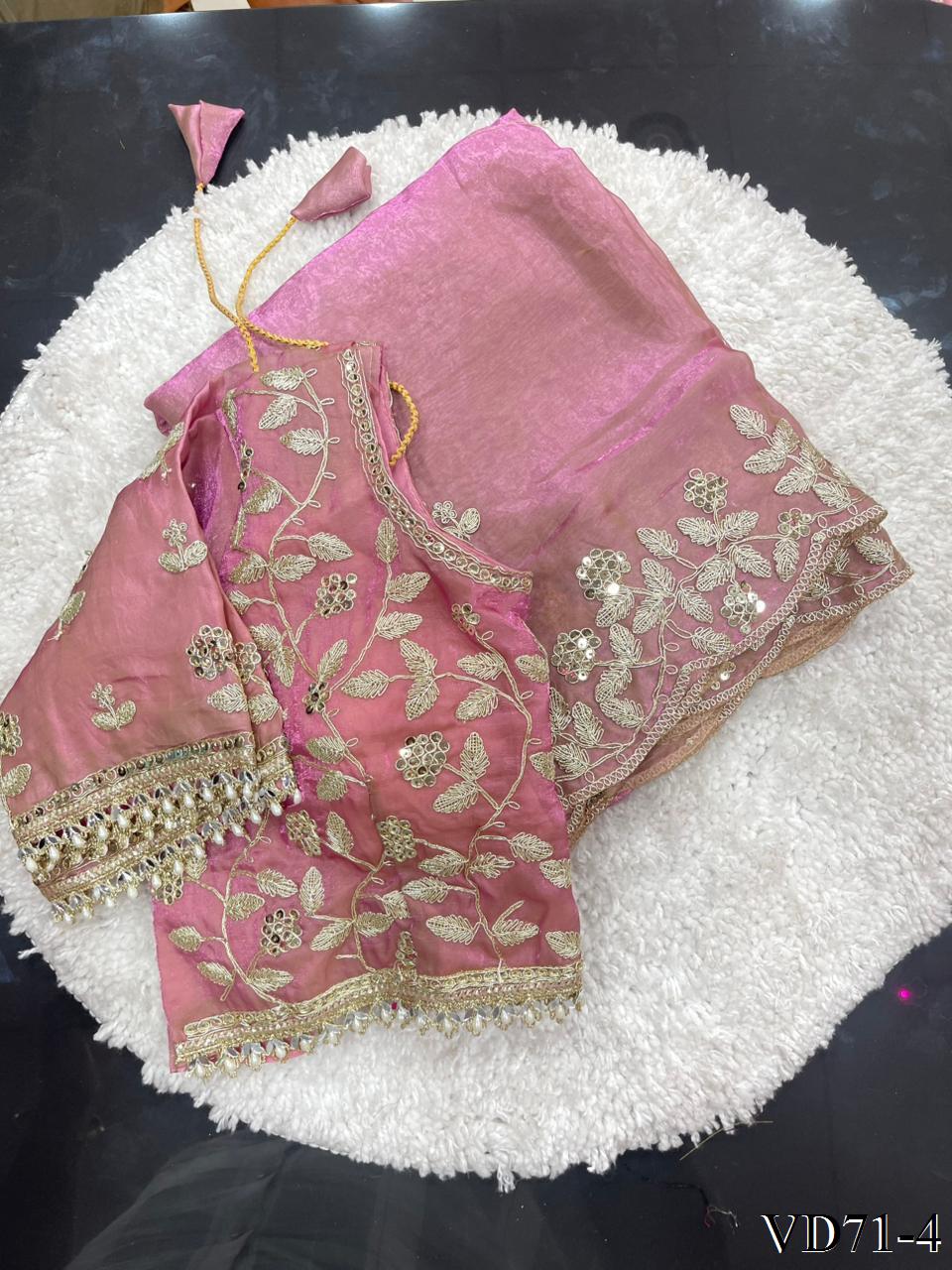 Beautifull Elegetn Rich Look With Coding Embroidery Work Saree