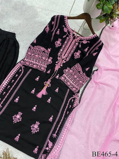 Beautiful Soft Rich Rayon With Embroidery & Paper Mirror Work Plazzo Suit Set