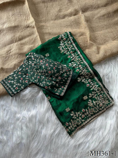Beautifull Fandy Sattin Silk With Embroidery Work Saree