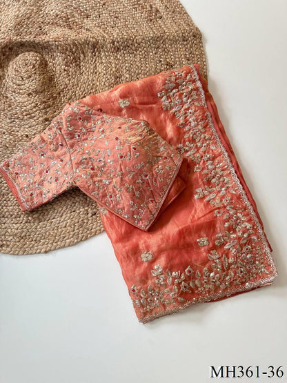 Beautifull Fandy Sattin Silk With Embroidery Work Saree