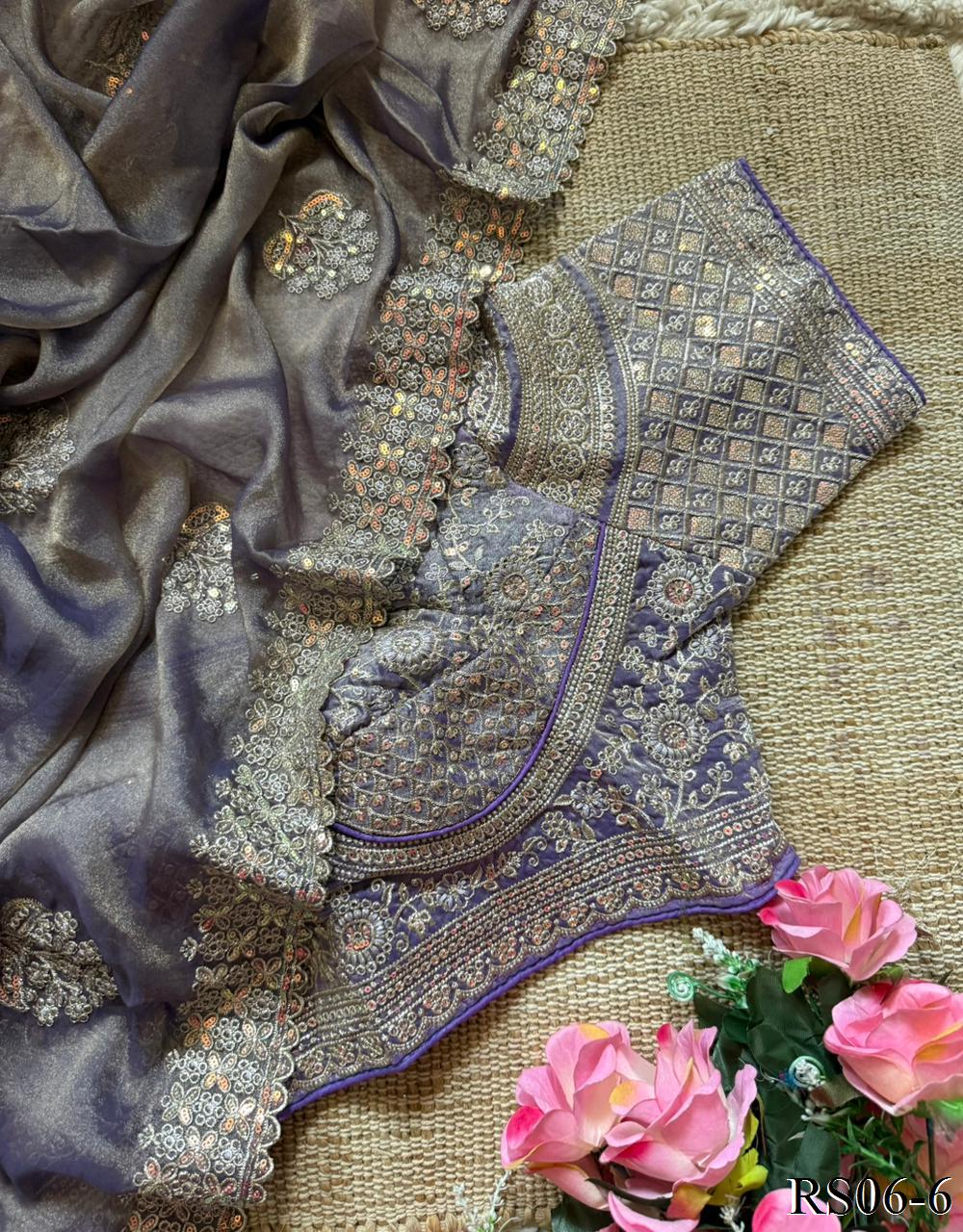 Beautifull Chiffon With Thread Embroidery Work Saree