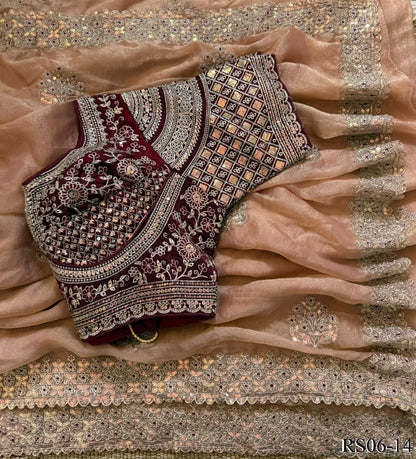 Beautifull Chiffon With Thread Embroidery Work Saree