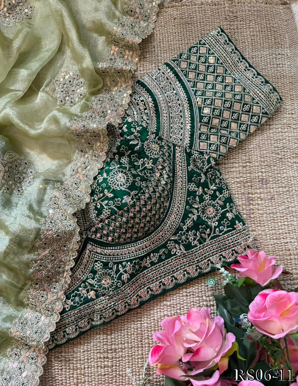 Beautifull Chiffon With Thread Embroidery Work Saree