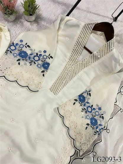 Beautiful Soft Rich Mal Chanderi With Sequence Embroidery Work Plazzo Suit