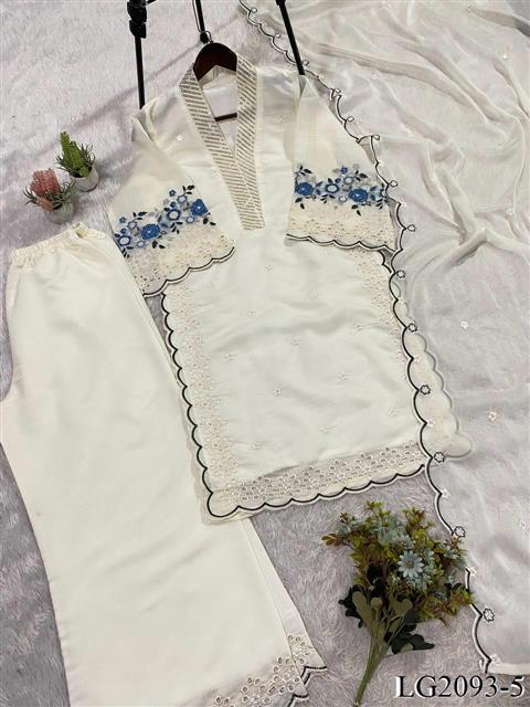 Beautiful Soft Rich Mal Chanderi With Sequence Embroidery Work Plazzo Suit
