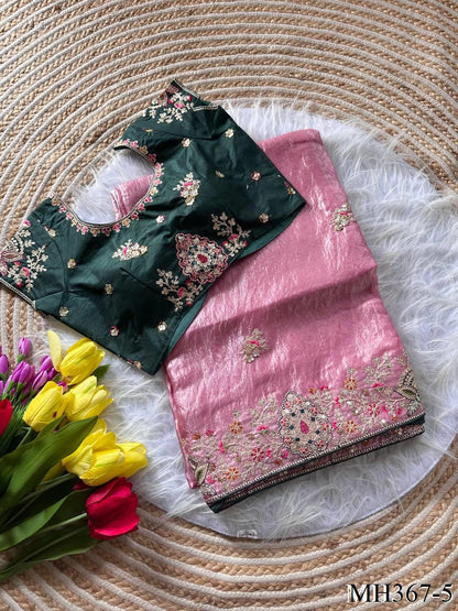 Most Viral Fandy Silk With Luxurious Shine Golden Embroidery Saree