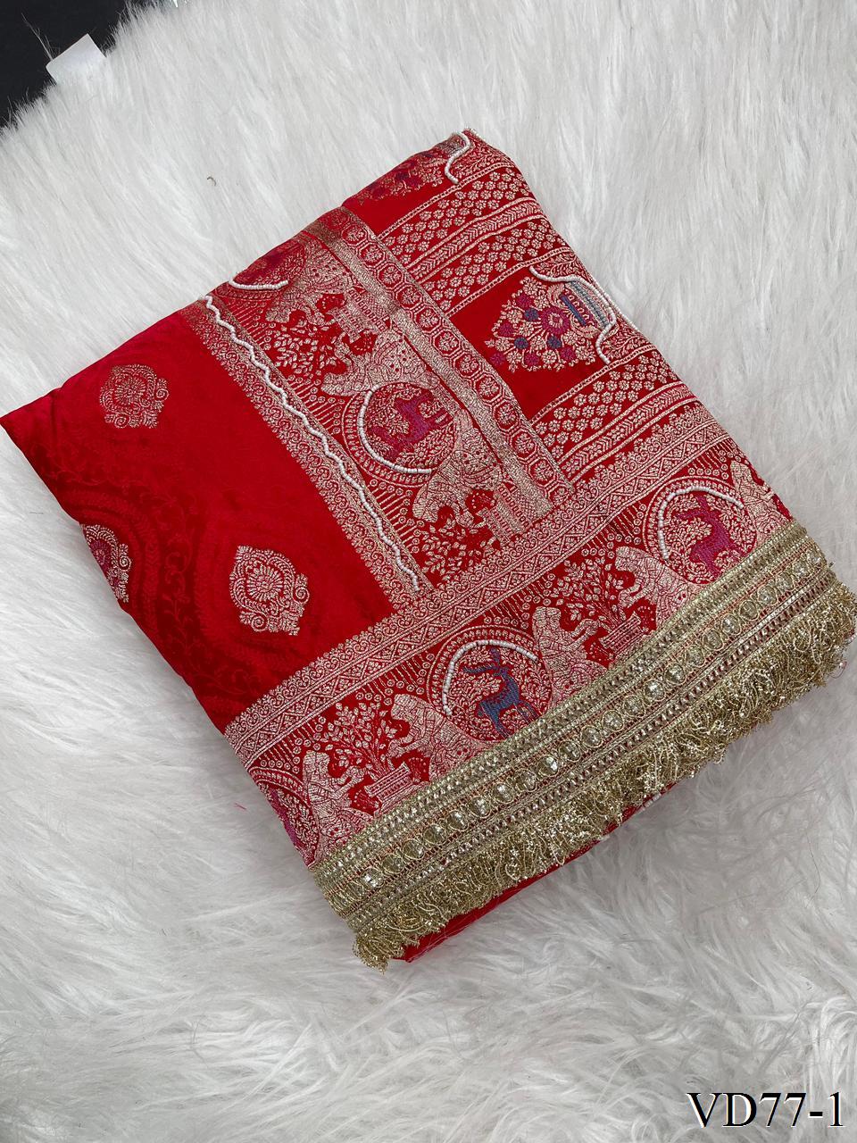 Beautiful Pure Soft HO Silk With Rich Jacquard Weaving Work Saree