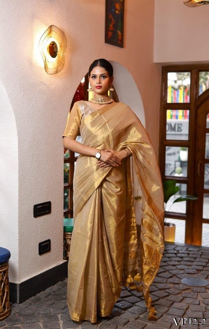 Beautifull Premium Linen With Zari Pallu Work Saree