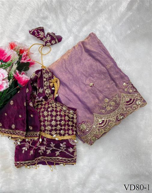 Beautiful Soft Rich Fendy Satin Silk With Embroidery Work Saree